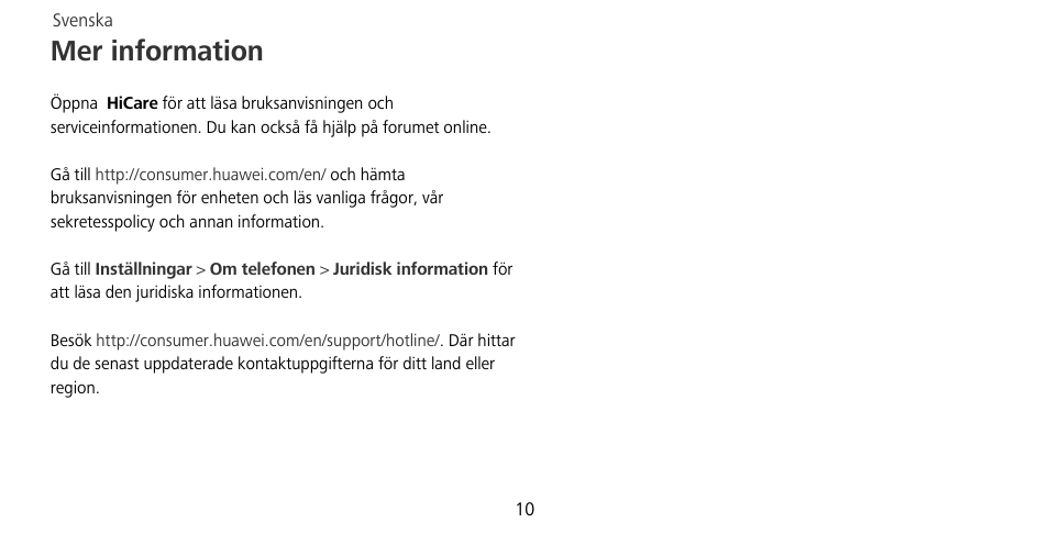 Mer information | Huawei Mate 9 Pro User Manual | Page 14 / 202