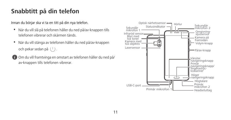 Snabbtitt på din telefon | Huawei Mate 9 Pro User Manual | Page 15 / 202