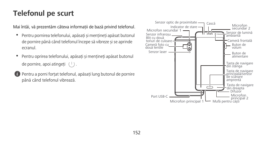 Telefonul pe scurt | Huawei Mate 9 Pro User Manual | Page 156 / 202