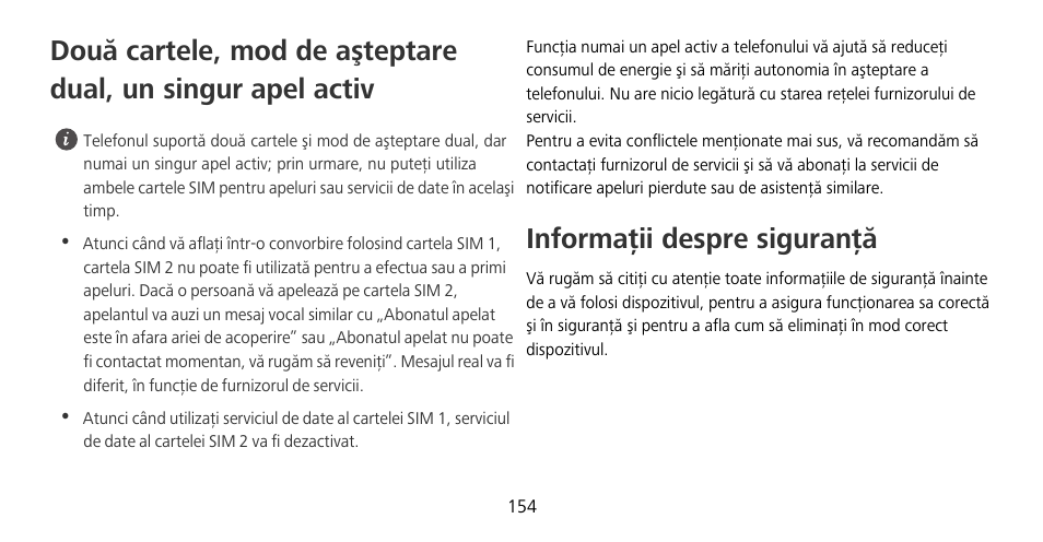 Informaţii despre siguranţă | Huawei Mate 9 Pro User Manual | Page 158 / 202