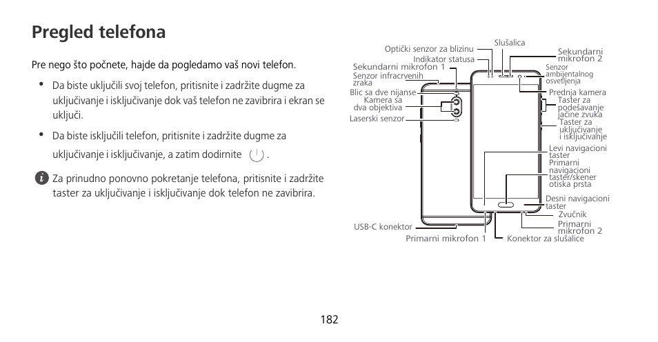 Pregled telefona | Huawei Mate 9 Pro User Manual | Page 186 / 202