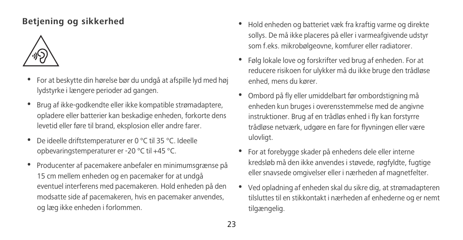 Betjening og sikkerhed | Huawei Mate 9 Pro User Manual | Page 27 / 202