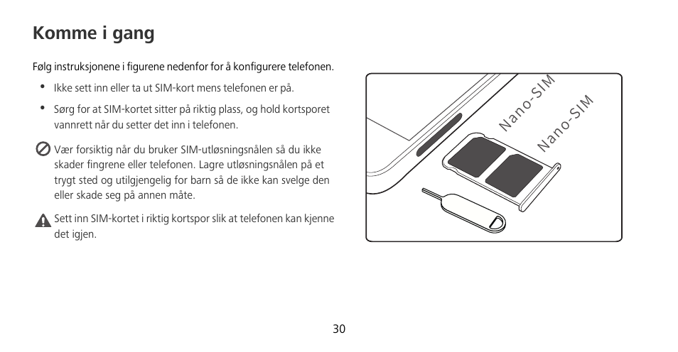 Komme i gang | Huawei Mate 9 Pro User Manual | Page 34 / 202