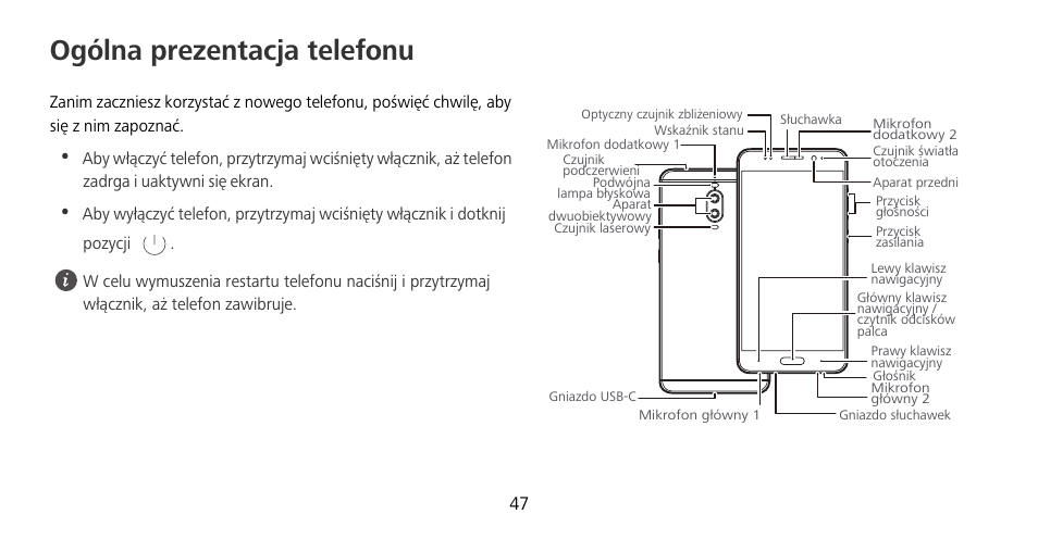 Ogólna prezentacja telefonu | Huawei Mate 9 Pro User Manual | Page 51 / 202