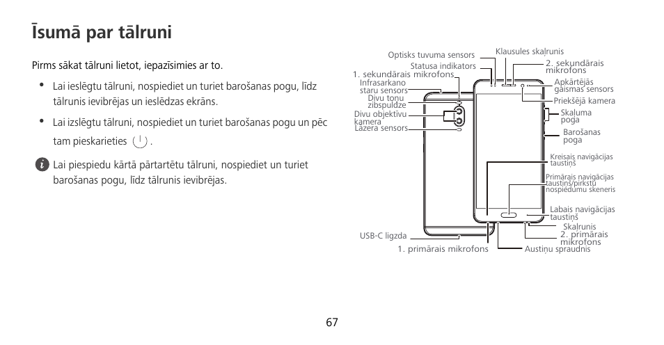 Īsumā par tālruni | Huawei Mate 9 Pro User Manual | Page 71 / 202