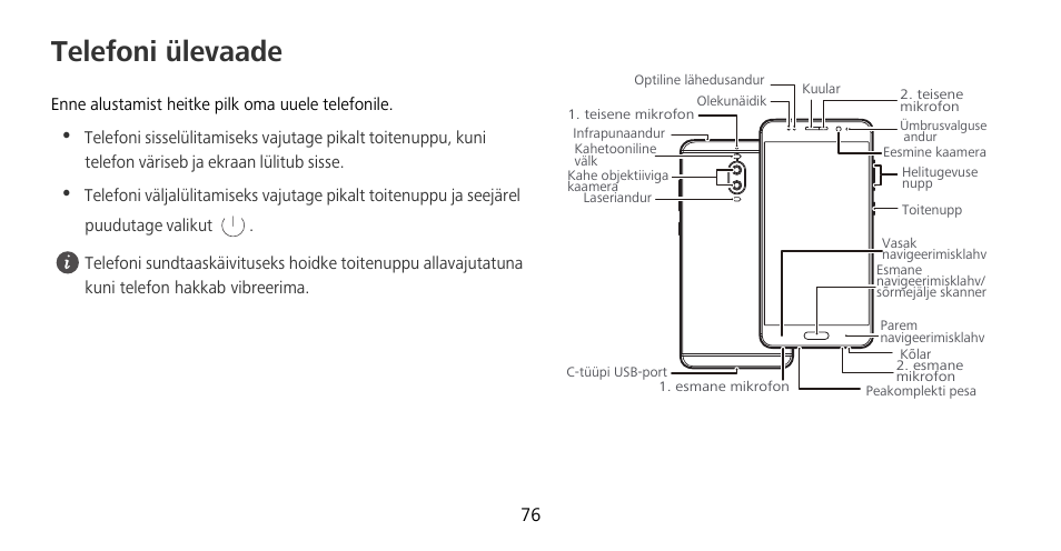 Telefoni ülevaade | Huawei Mate 9 Pro User Manual | Page 80 / 202