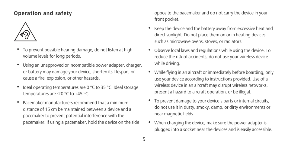 Operation and safety | Huawei Mate 9 Pro User Manual | Page 9 / 202