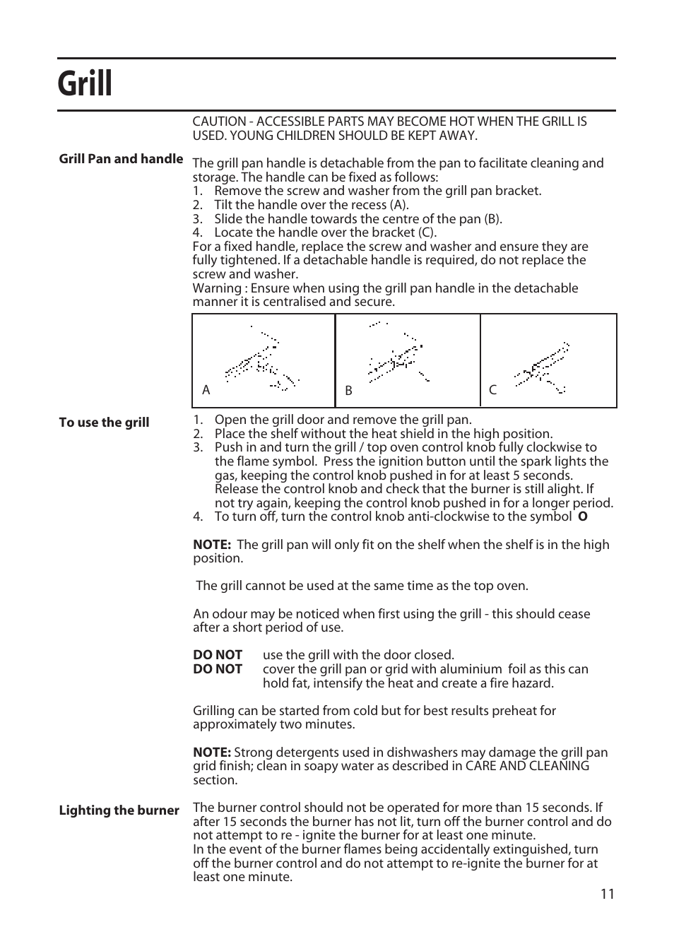 Grill | Creda GDW51 User Manual | Page 11 / 28