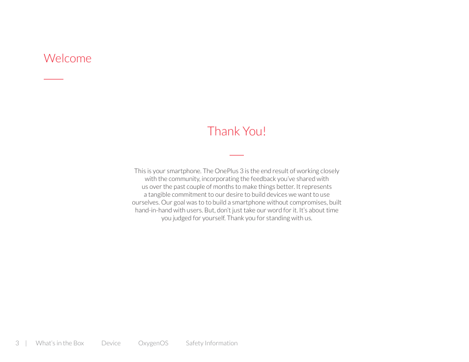 Welcome | One plus 3T User Manual | Page 3 / 37