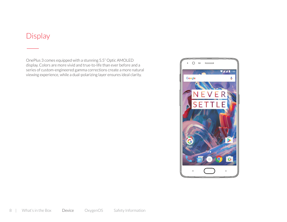 Display | One plus 3T User Manual | Page 8 / 37