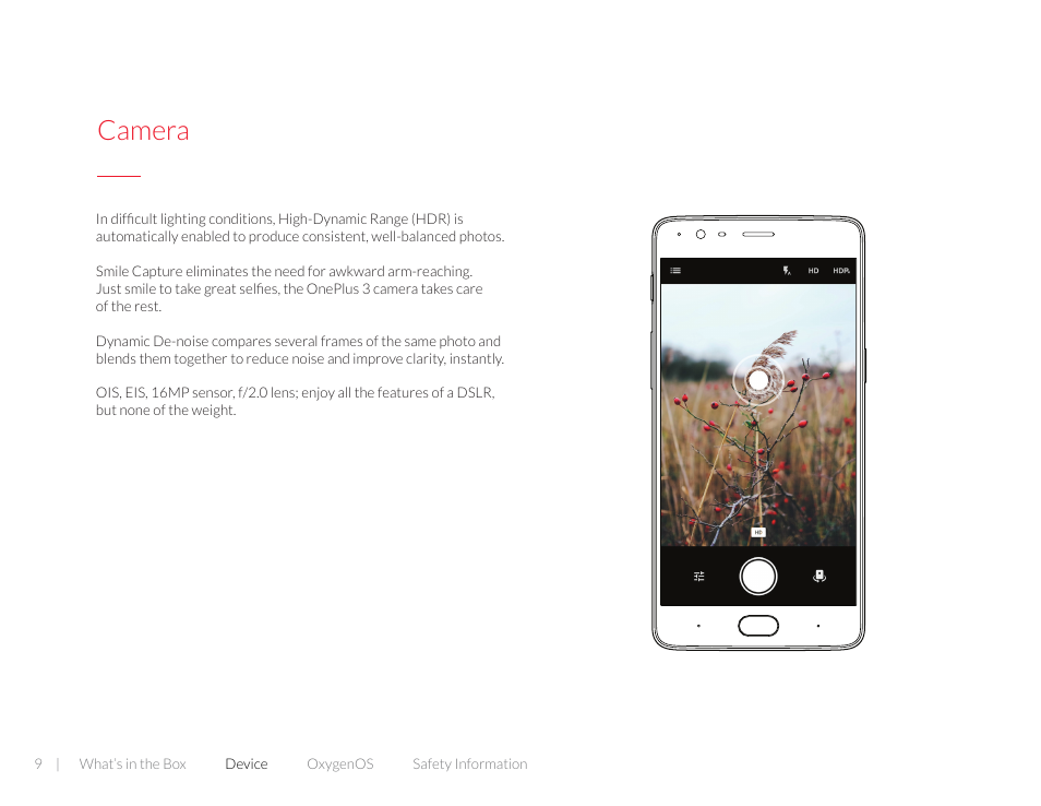 Camera | One plus 3T User Manual | Page 9 / 37