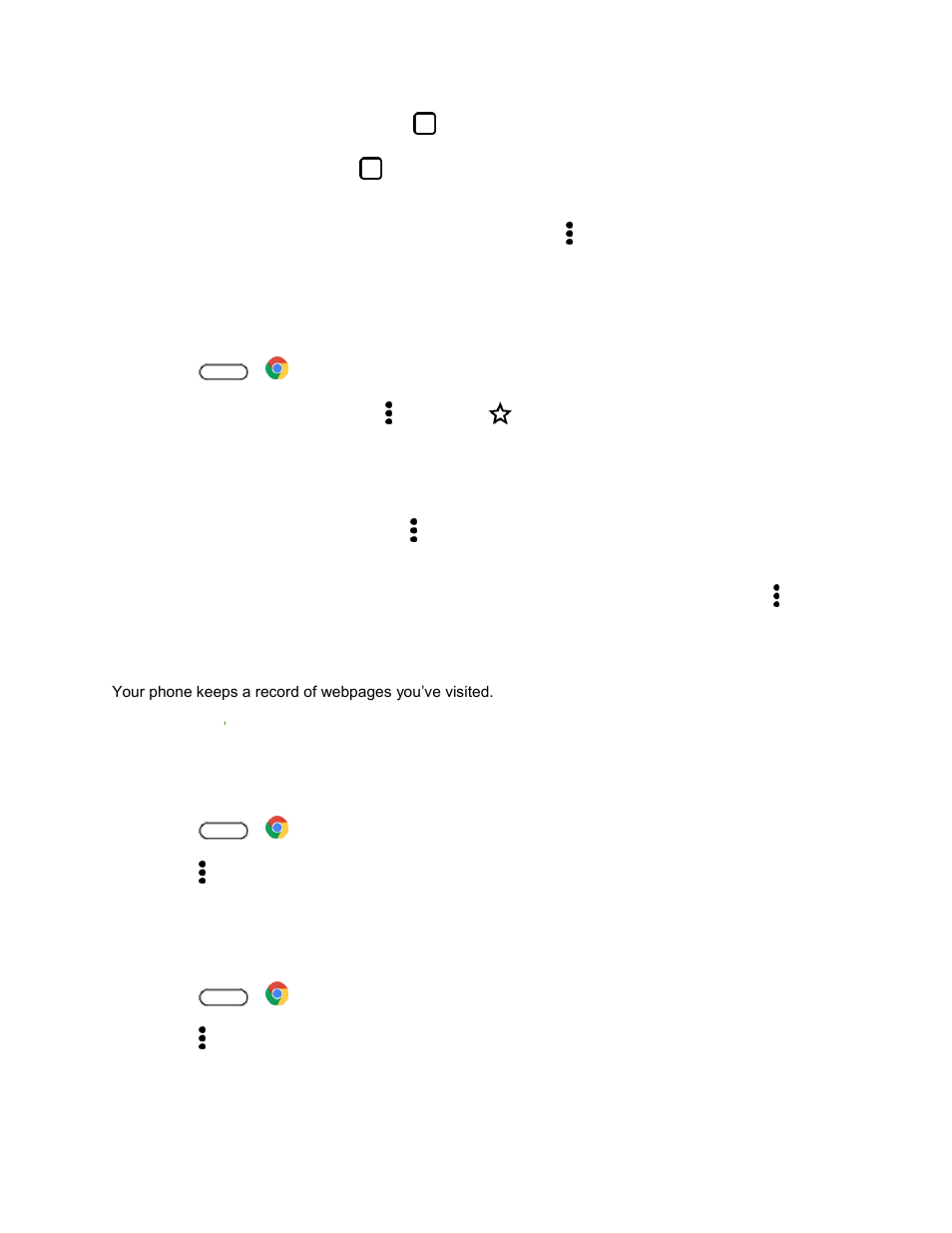 Add bookmarks, Browsing history | HTC 10 Sprint User Manual | Page 144 / 260