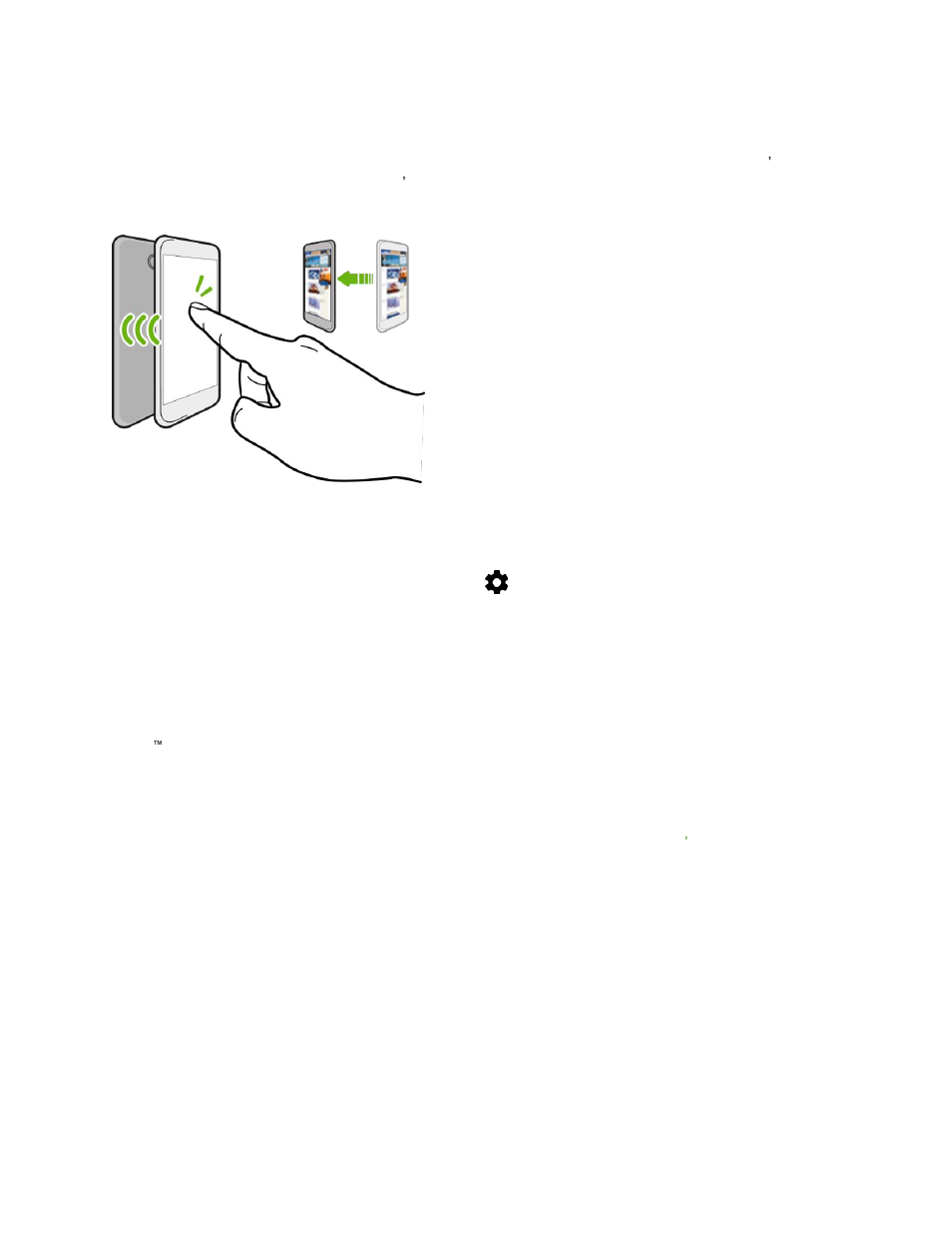 Share content with nfc, Turn nfc on, Beam content | HTC 10 Sprint User Manual | Page 164 / 260
