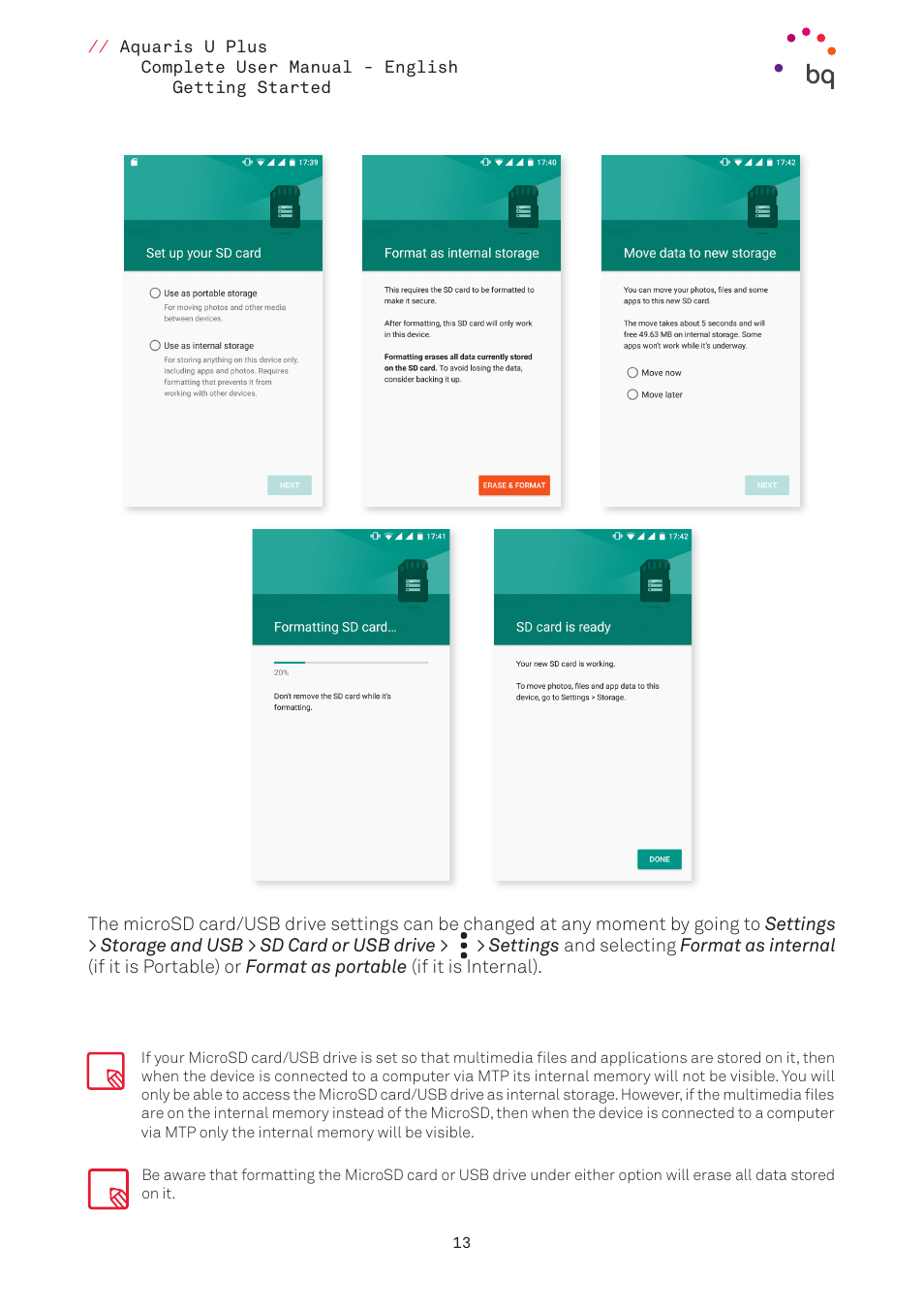 BQ Aquaris U Plus User Manual | Page 13 / 87