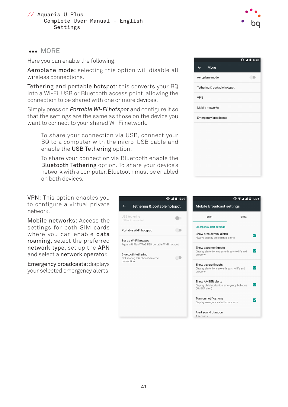 More, 41 more | BQ Aquaris U Plus User Manual | Page 41 / 87