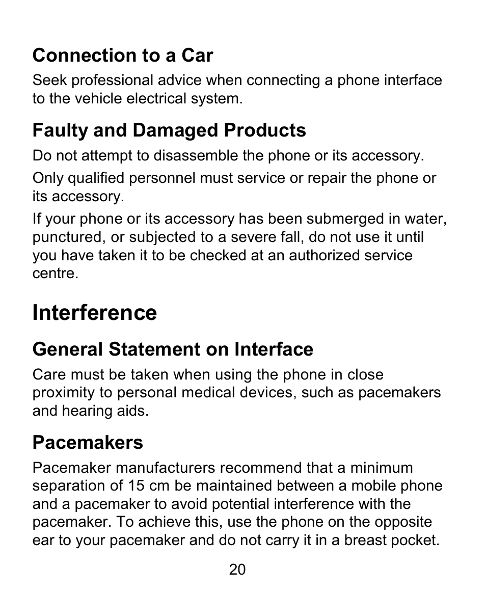 Interference | ZTE BLADE User Manual | Page 20 / 102