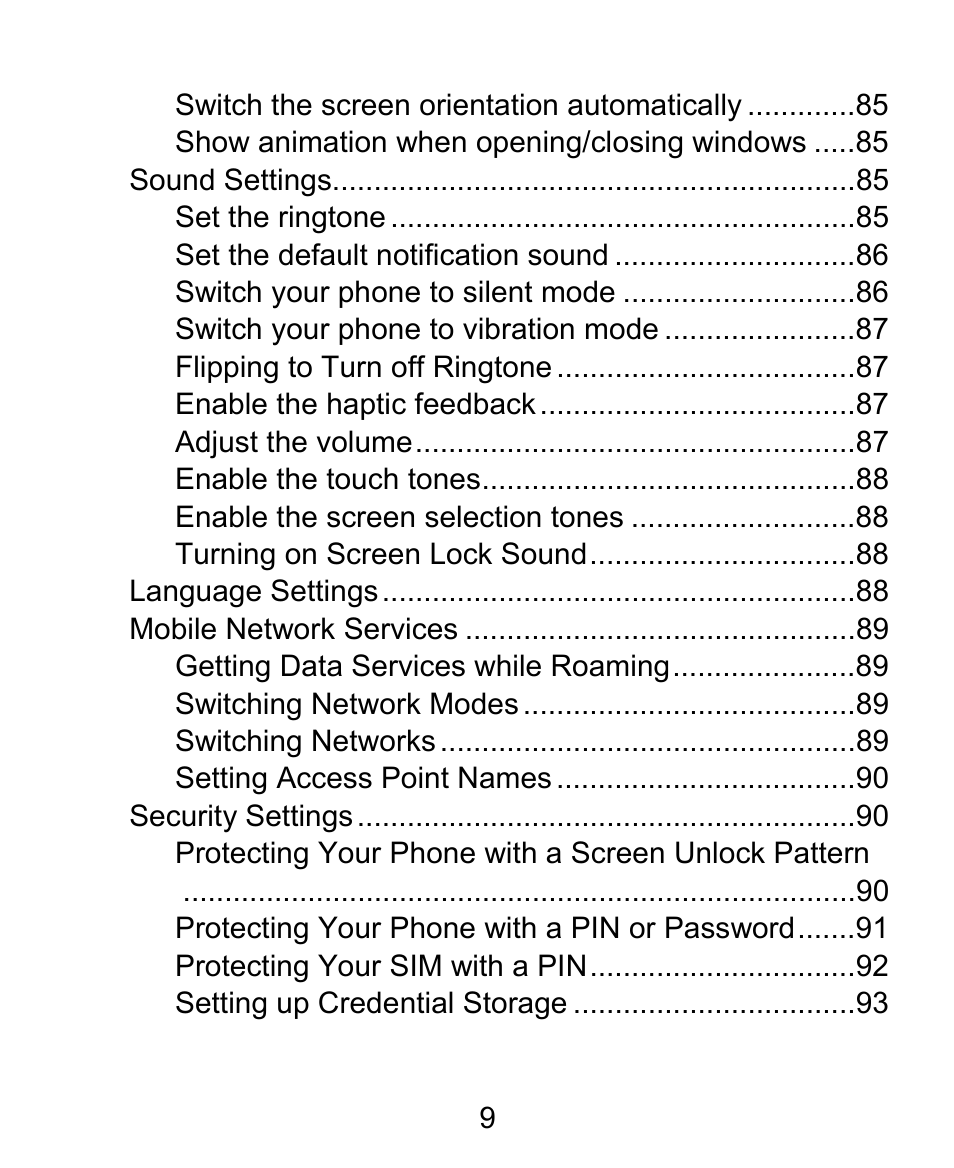 ZTE BLADE User Manual | Page 9 / 102