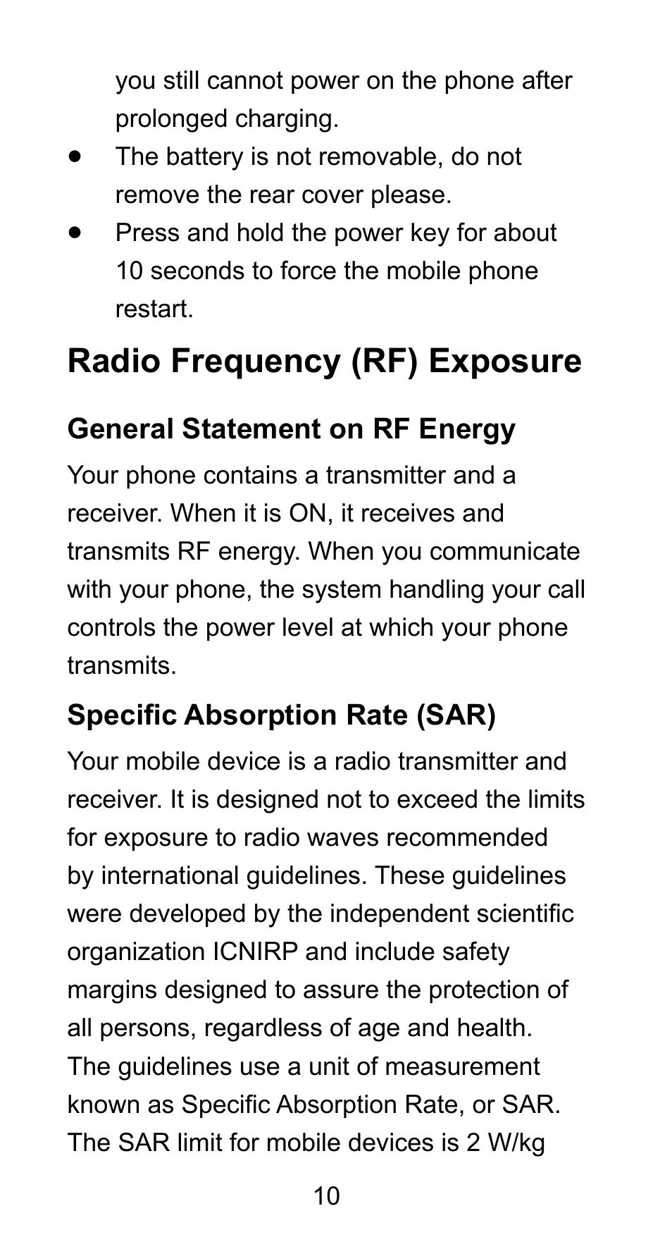 Radio frequency (rf) exposure | ZTE Axon mini User Manual | Page 12 / 96