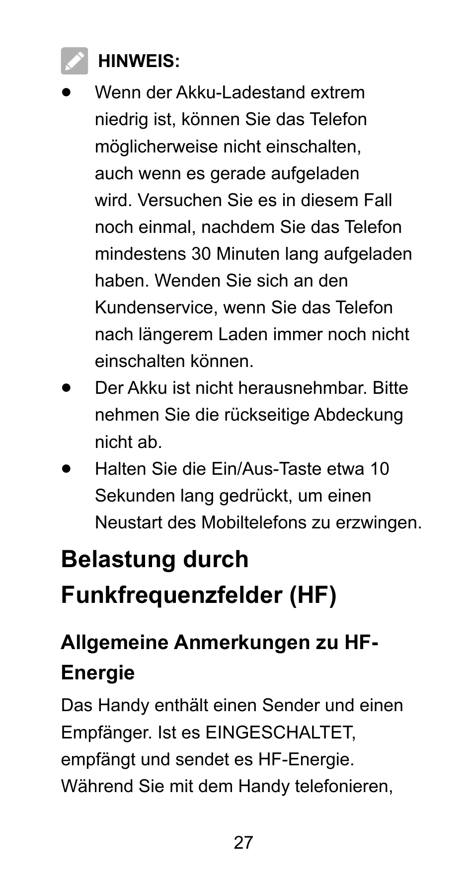 Belastung durch funkfrequenzfelder (hf) | ZTE Axon mini User Manual | Page 29 / 96