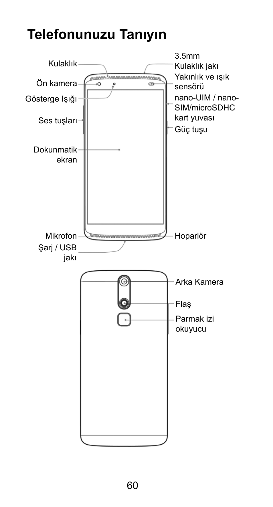 Telefonunuzu tanıyın | ZTE Axon mini User Manual | Page 62 / 96