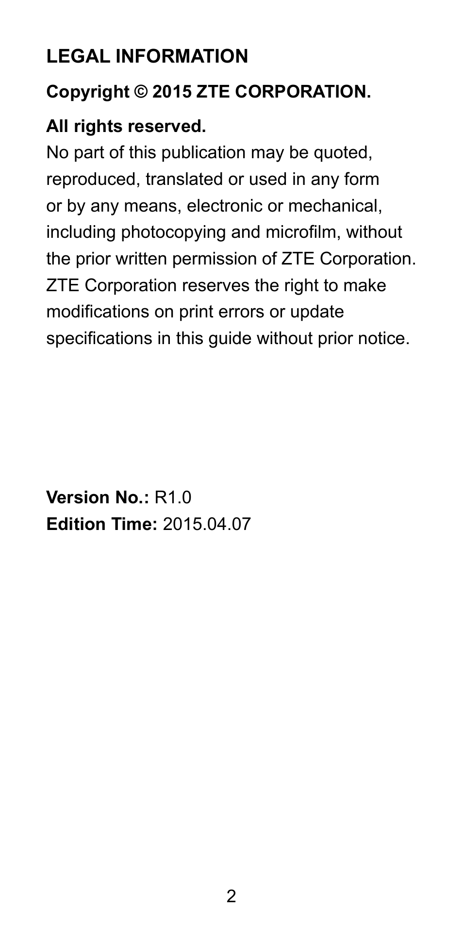 ZTE Blade L3 User Manual | Page 3 / 56