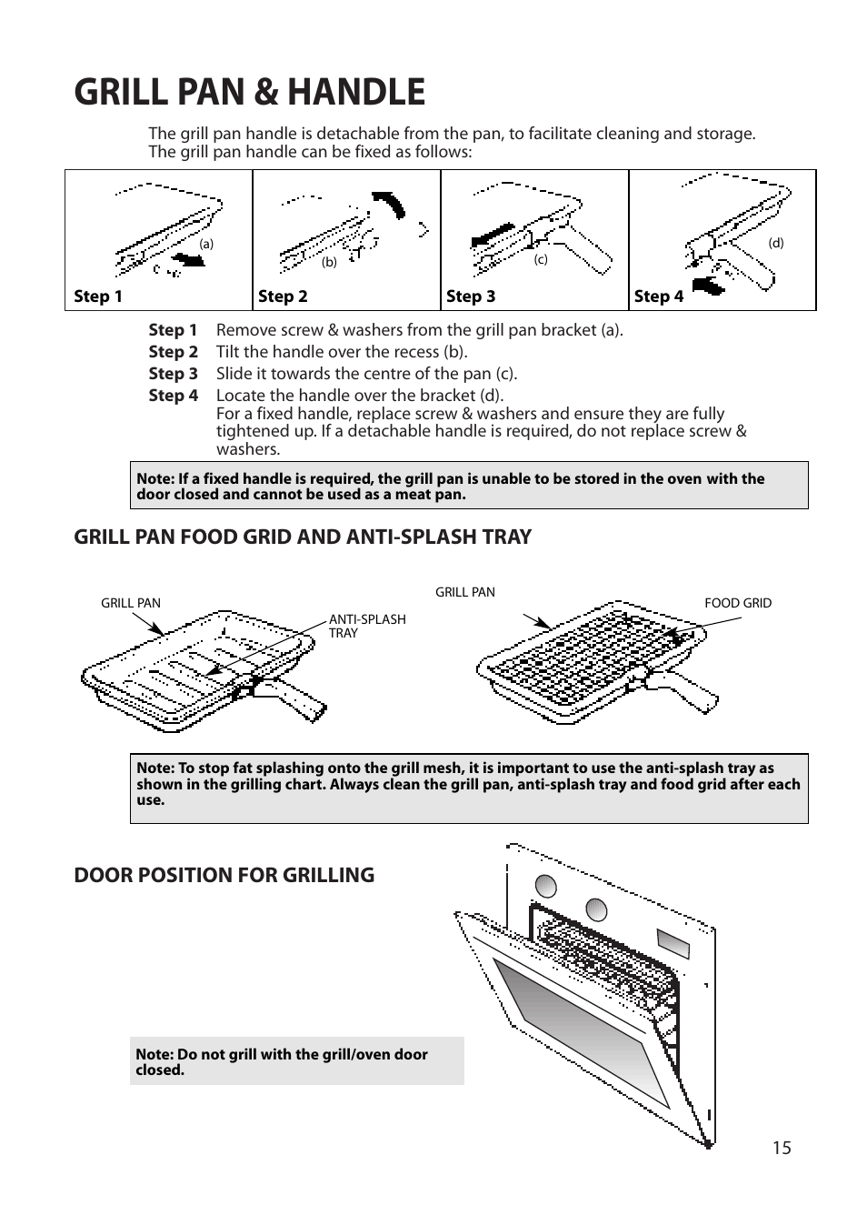 Grill pan & handle | Creda REFLECTION User Manual | Page 15 / 36