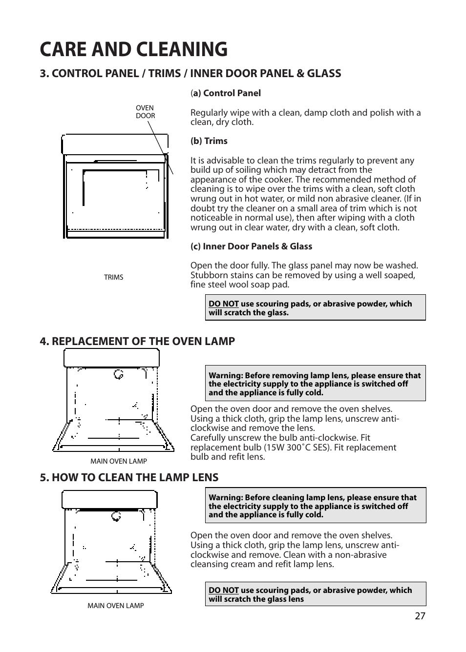 Care and cleaning | Creda REFLECTION User Manual | Page 27 / 36