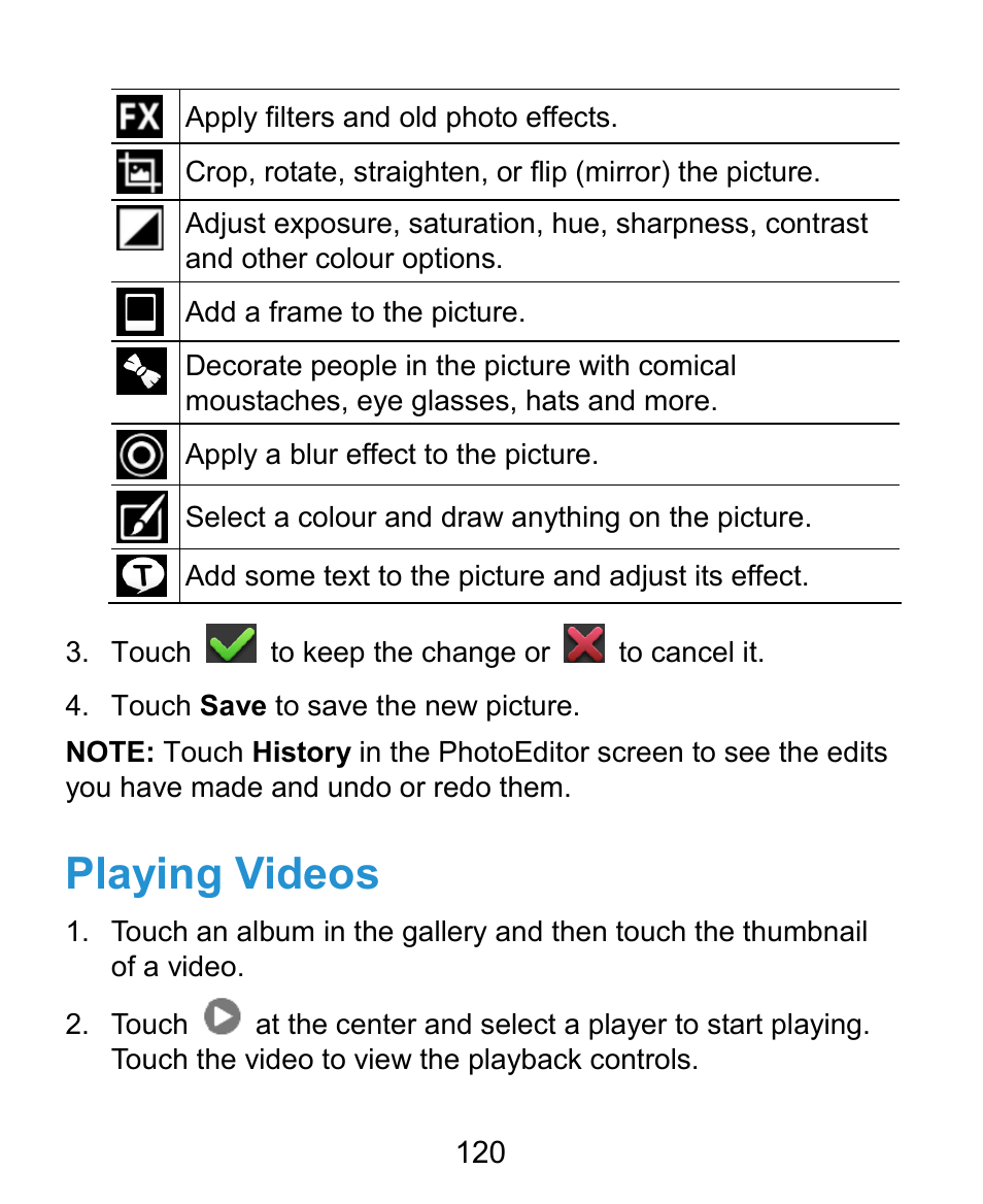 Playing videos | ZTE Kis3 User Manual | Page 121 / 176