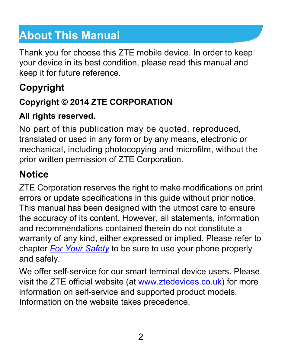 About this manual | ZTE Kis3 User Manual | Page 3 / 176