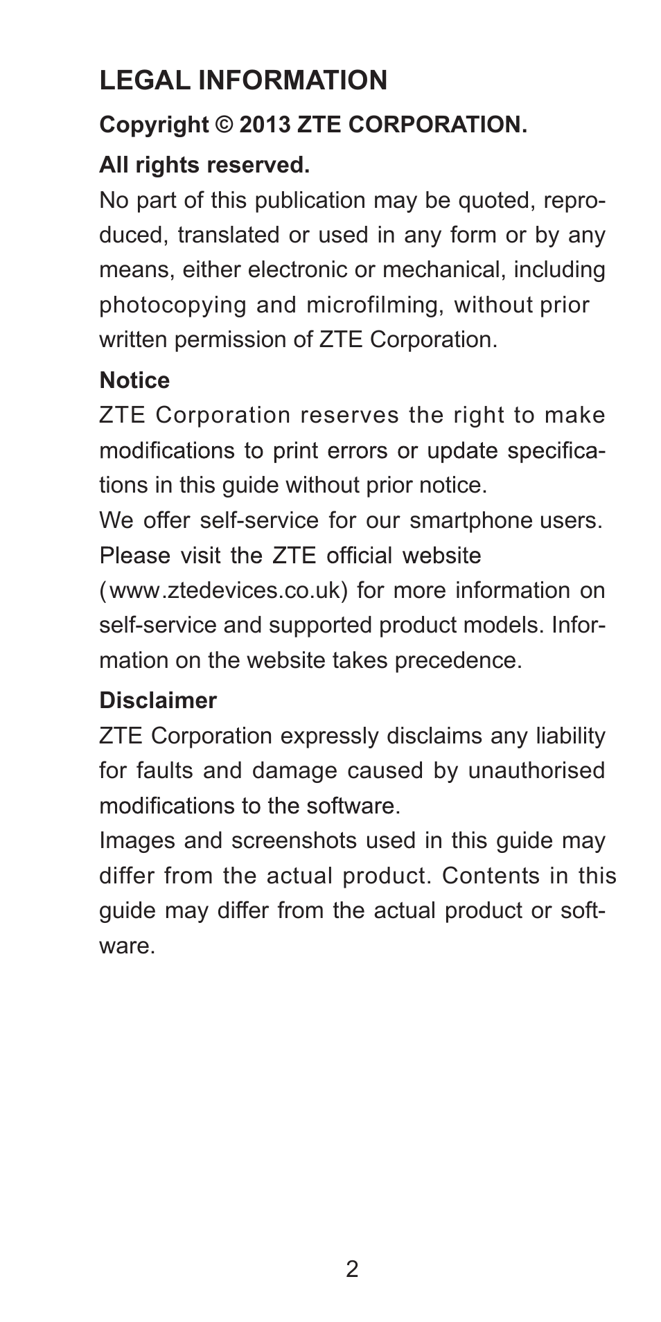 Zte blade q mini quick start guide (17国)-1031 3 | ZTE Blade Q Mini User Manual | Page 2 / 13