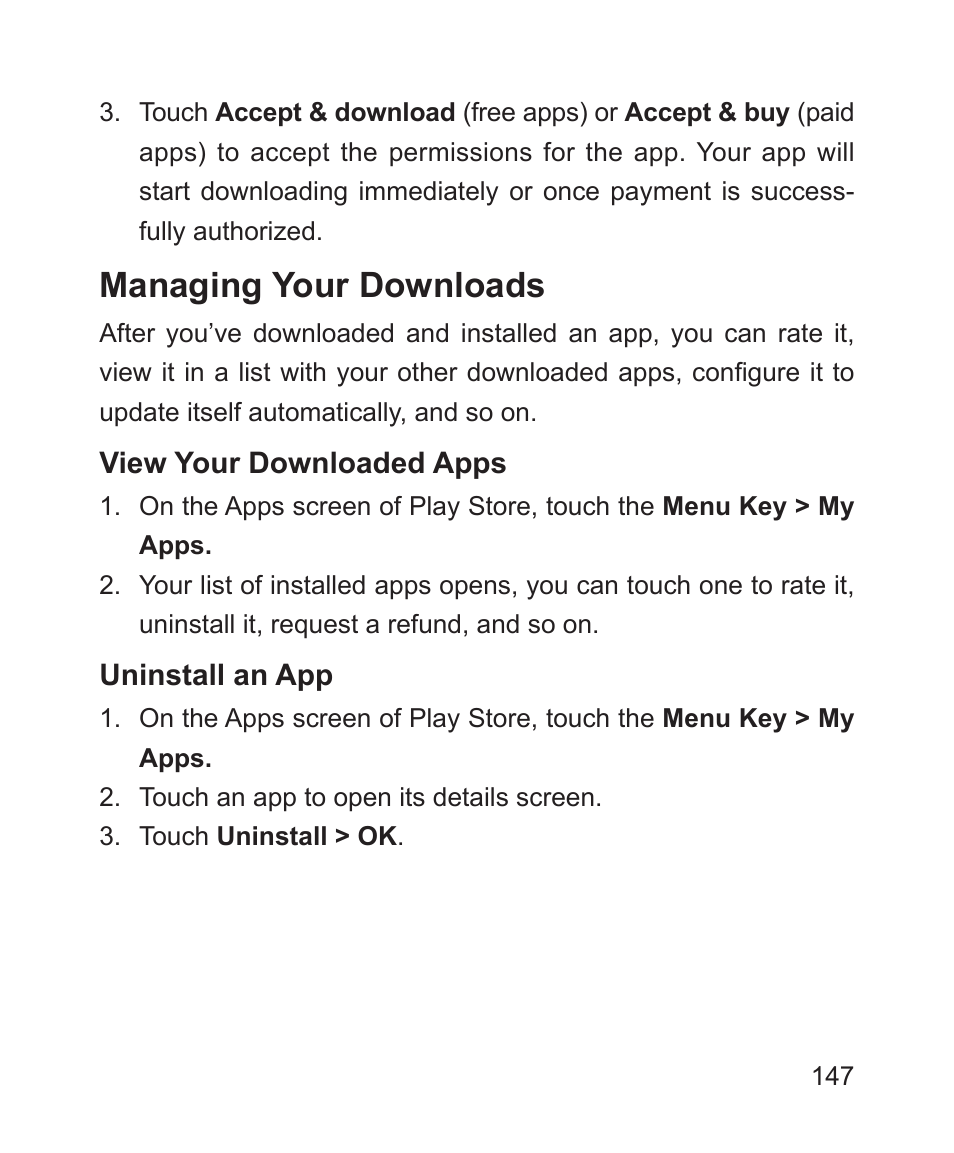 Managing your downloads | ZTE Blade 3 User Manual | Page 147 / 179