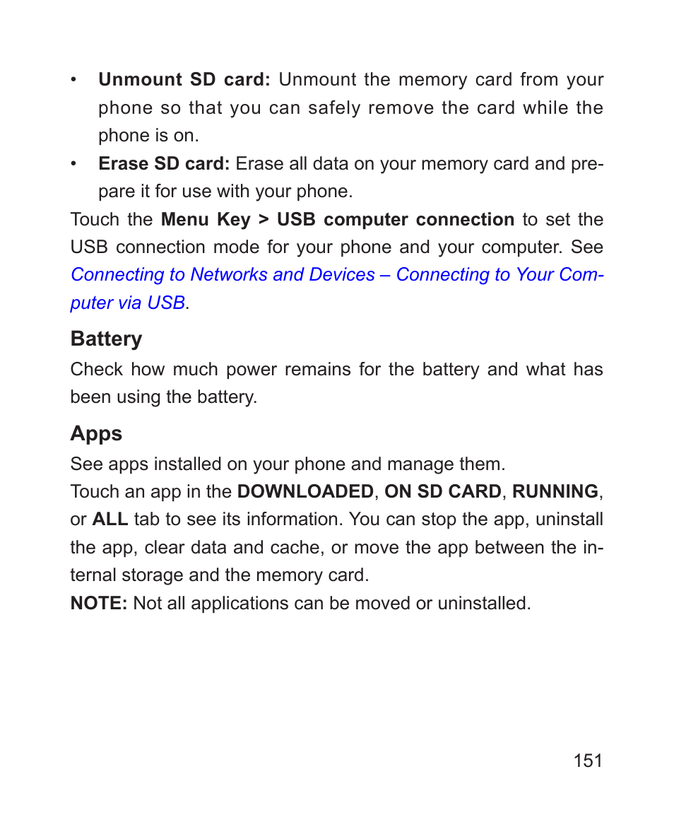 ZTE Blade 3 User Manual | Page 151 / 179