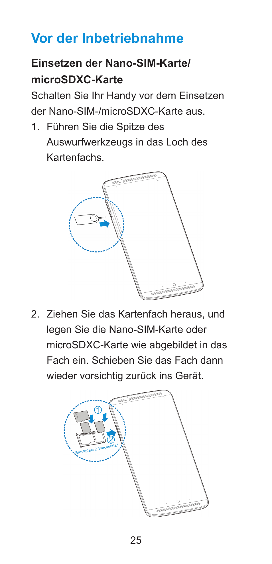 Vor der inbetriebnahme | ZTE Axon 7 A2017G User Manual | Page 27 / 56