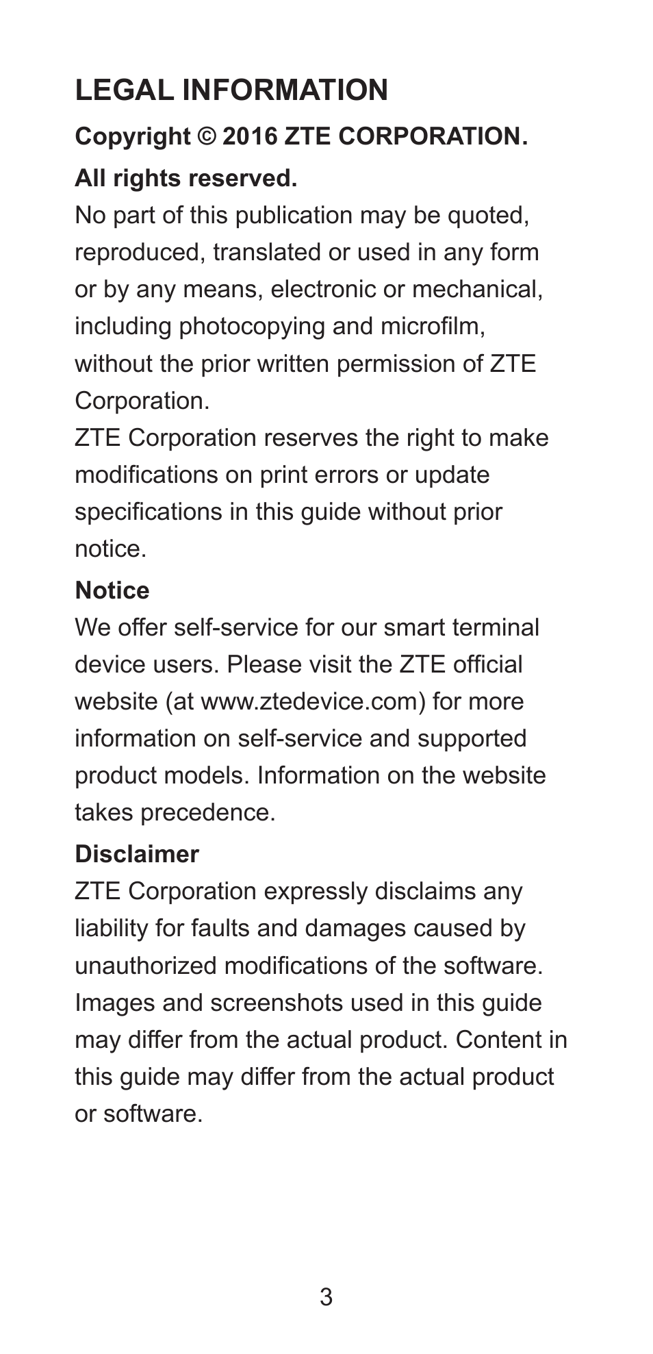 ZTE Axon 7 A2017G User Manual | Page 5 / 56