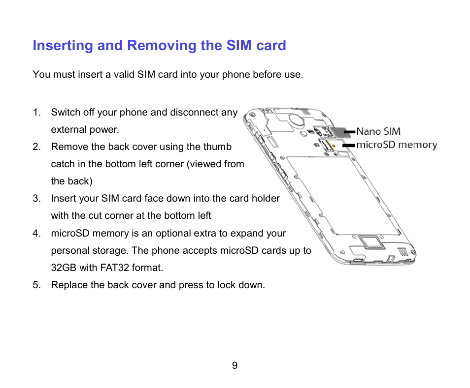 Inserting and removing the sim card | ZTE A462 / Telstra Smart Plus User Manual | Page 10 / 56