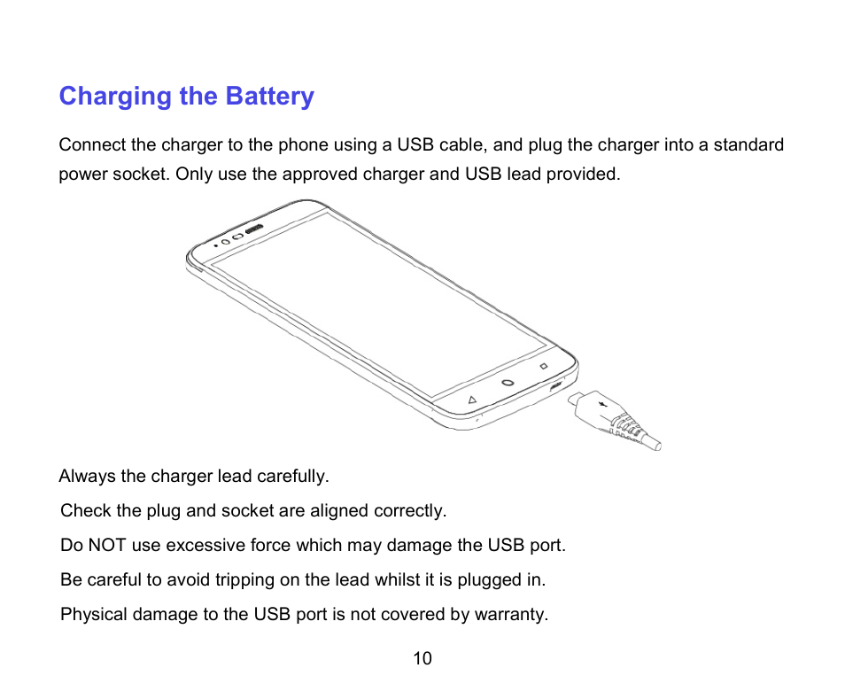 Charging the battery | ZTE A462 / Telstra Smart Plus User Manual | Page 11 / 56