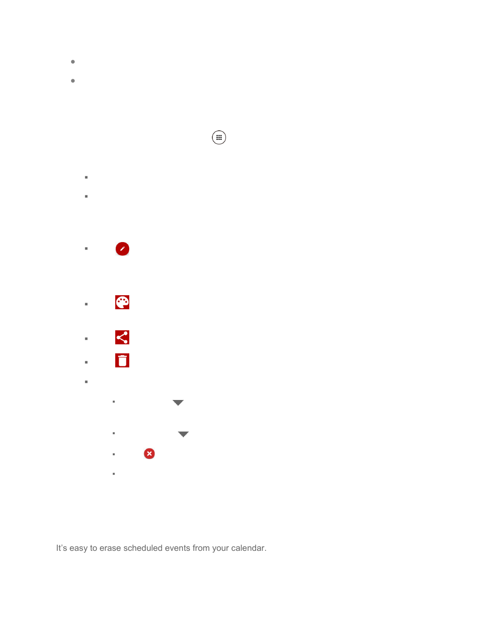 Edit calendar events, Erase calendar events | Kyocera DuraForce Pro User Manual | Page 110 / 179