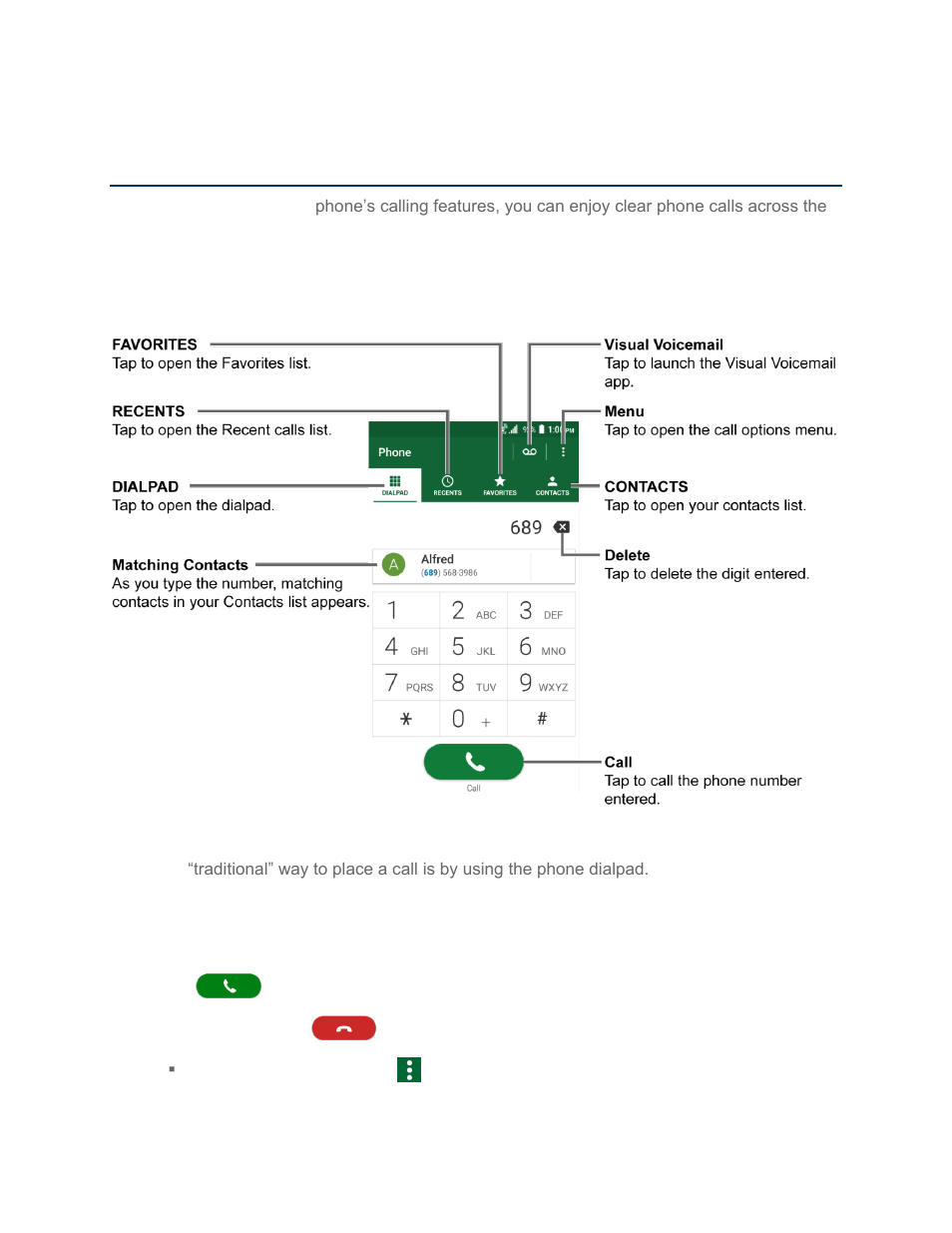 Phone calls, Make phone calls, Call using the phone dialpad | Kyocera DuraForce Pro User Manual | Page 38 / 179