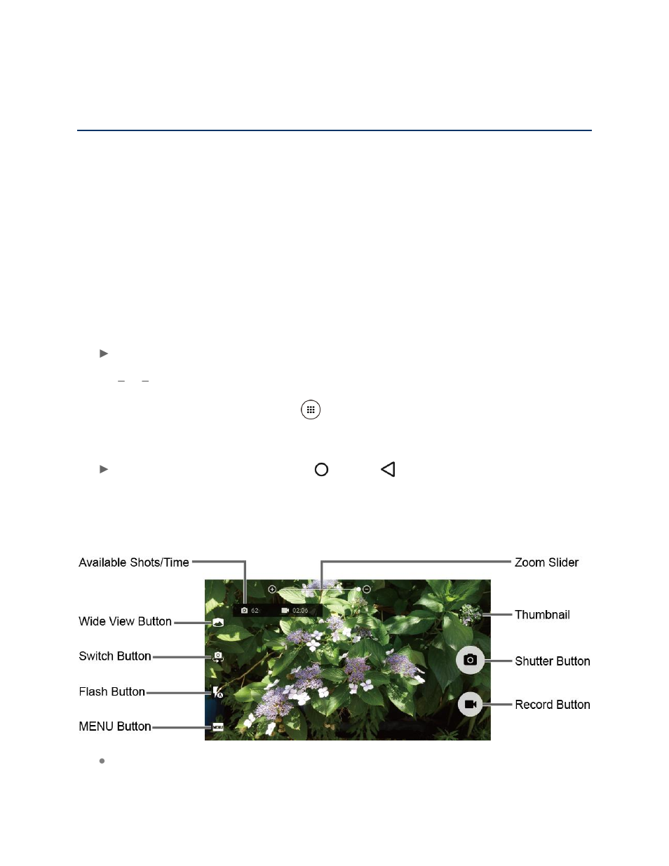Camera and camcorder, Use the camera app, Open or close the camera app | Viewfinder screen | Kyocera DuraForce Pro User Manual | Page 97 / 179