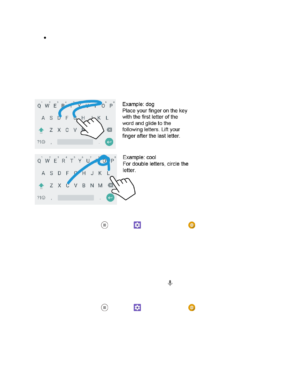 Gesture typing, Google voice typing | Kyocera DuraForce Pro User Manual | Page 38 / 245