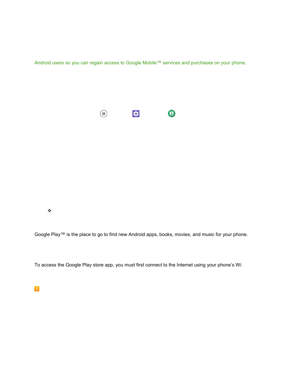 Sign in to your google account, Google play store | Kyocera DuraForce Pro User Manual | Page 41 / 245