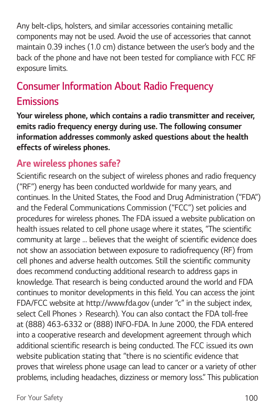 Are wireless phones safe | LG Stylo 2 Plus LG-K550 User Manual | Page 101 / 129