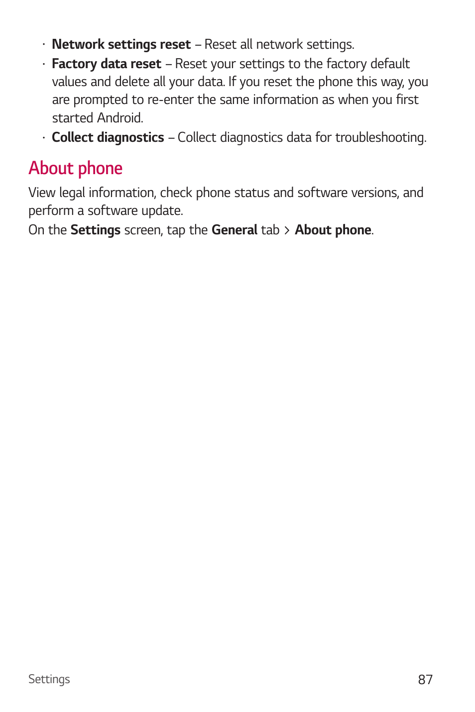 About phone | LG Stylo 2 Plus LG-K550 User Manual | Page 88 / 129