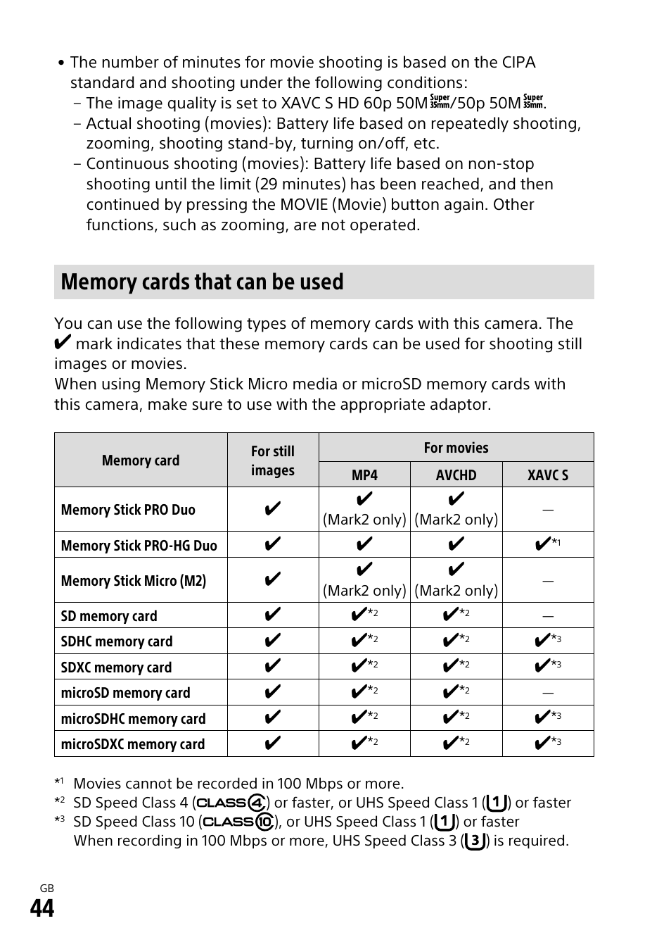 Sony α6500 ILCE-6500 User Manual | Page 44 / 507