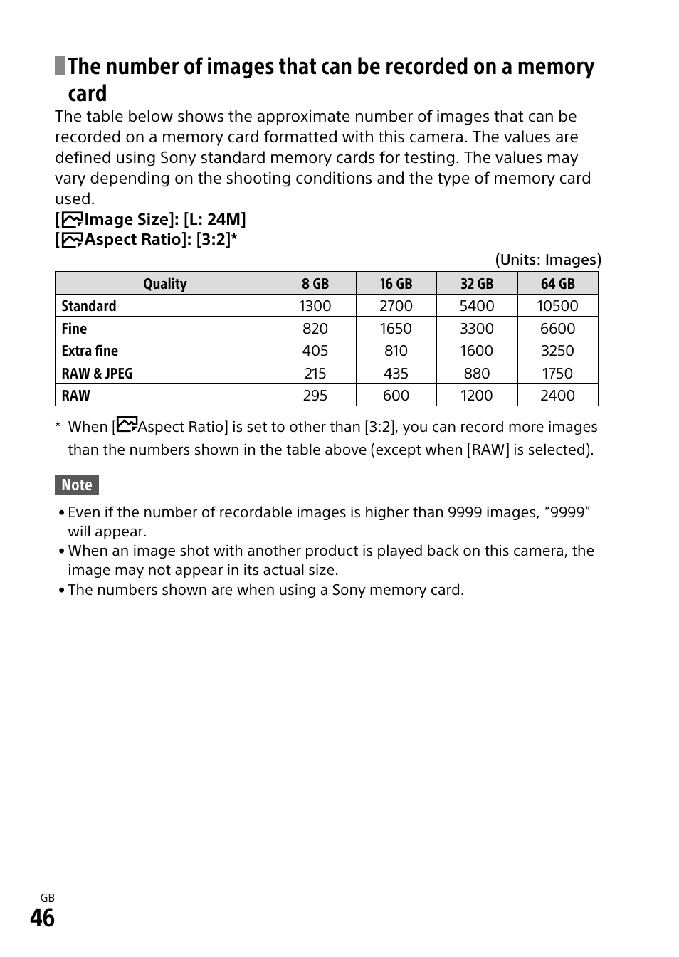 Sony α6500 ILCE-6500 User Manual | Page 46 / 507