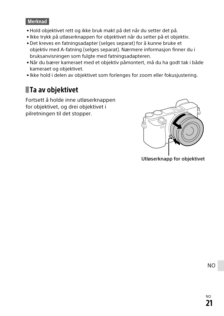 Ta av objektivet | Sony α6500 ILCE-6500 User Manual | Page 467 / 507