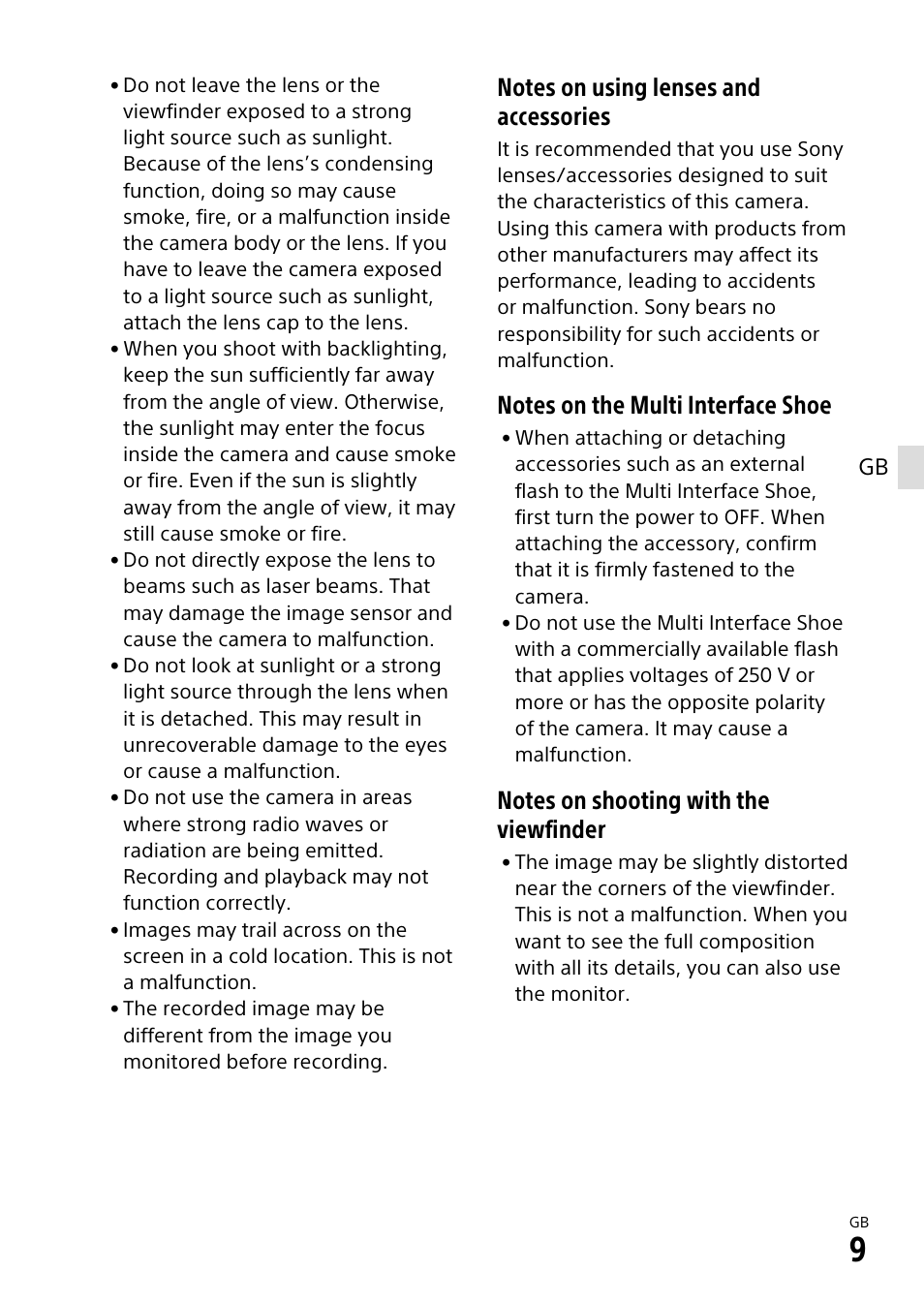 Sony α6500 ILCE-6500 User Manual | Page 9 / 507