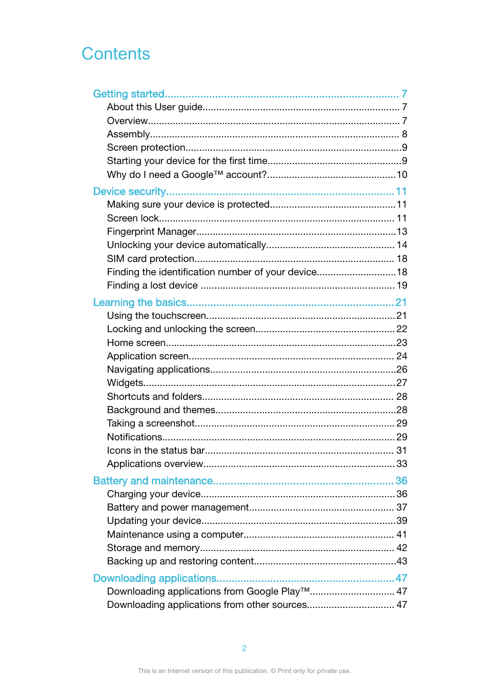 Sony XPeria XZ F8331 User Manual | Page 2 / 133