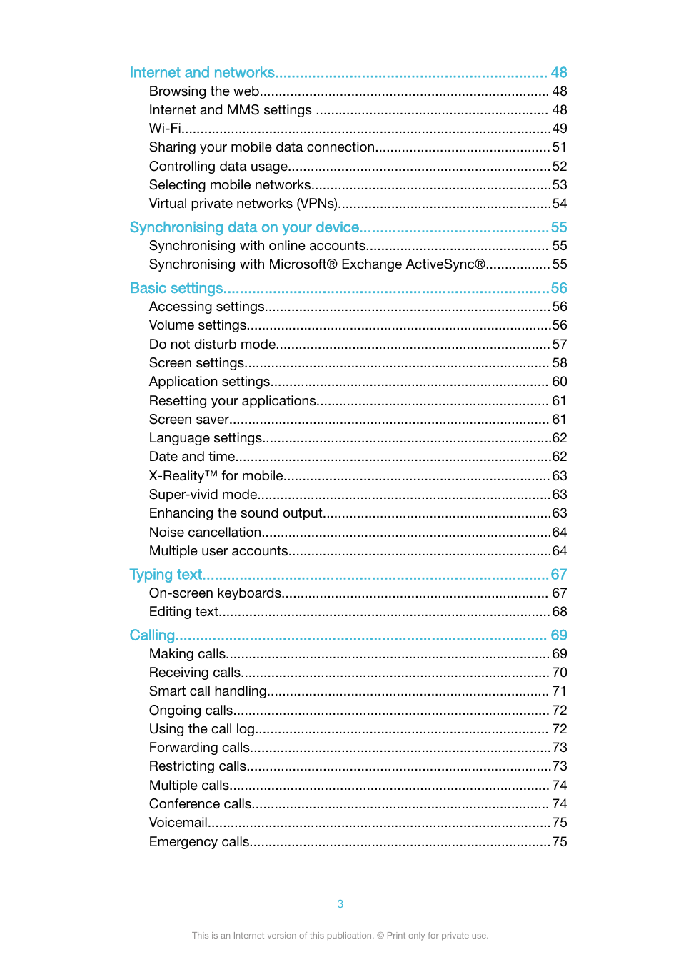 Sony XPeria XZ F8331 User Manual | Page 3 / 133