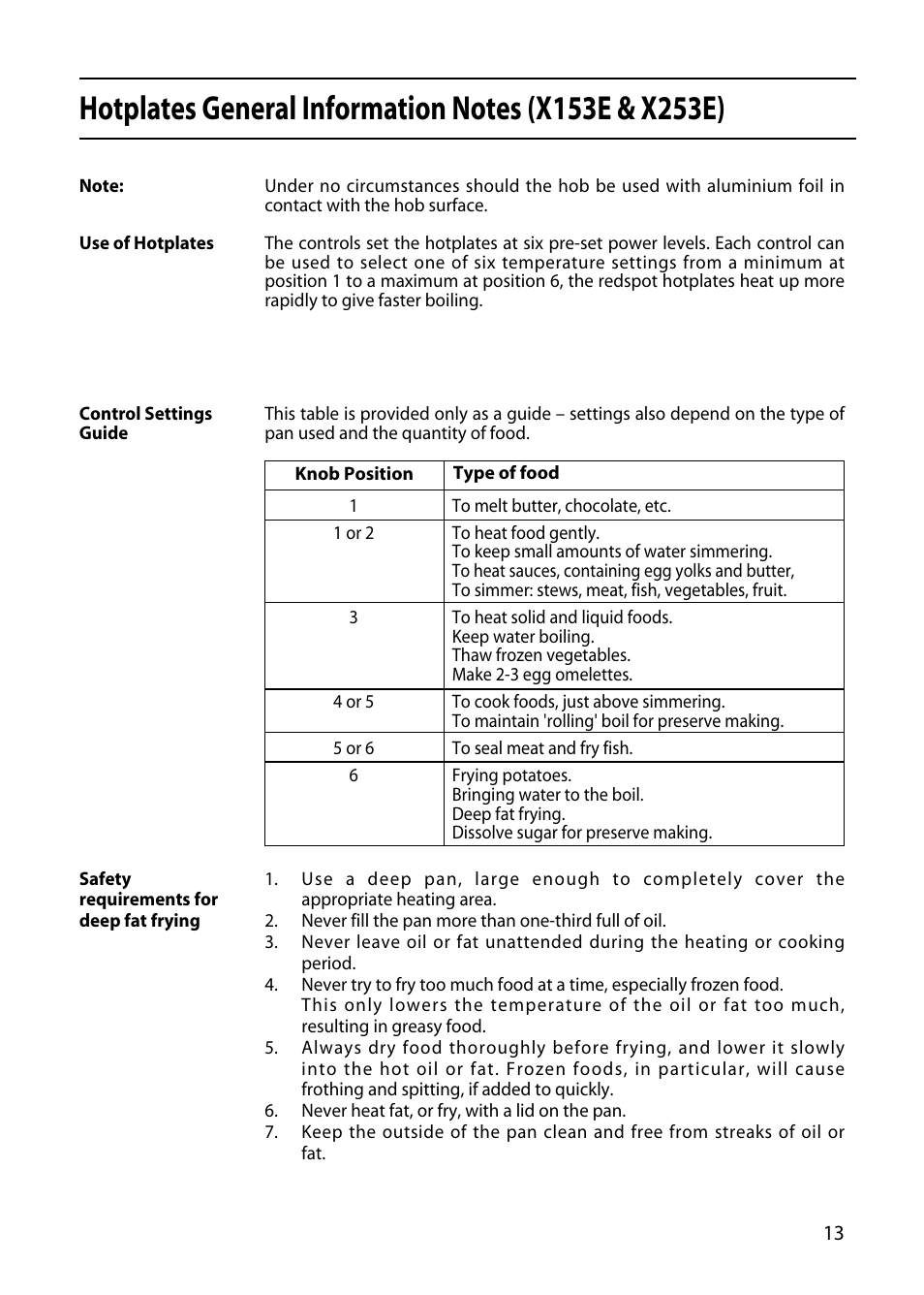 Creda X156E User Manual | Page 13 / 40